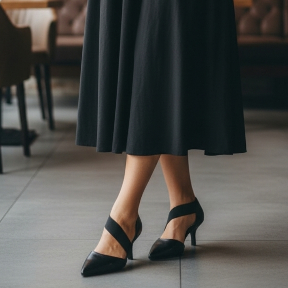 Alex Marie Brandlin Leather Asymmetrical Strap Pump